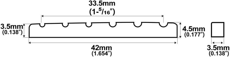 ROZILO 2PC 42mm Unbleached Pure Bone Nut Guitar Nut Flat Bottom for Strat Tele Guitar 42x3.5x4.5mm - Image 2